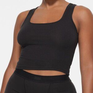 Skims Cotton Rib Tank - Black